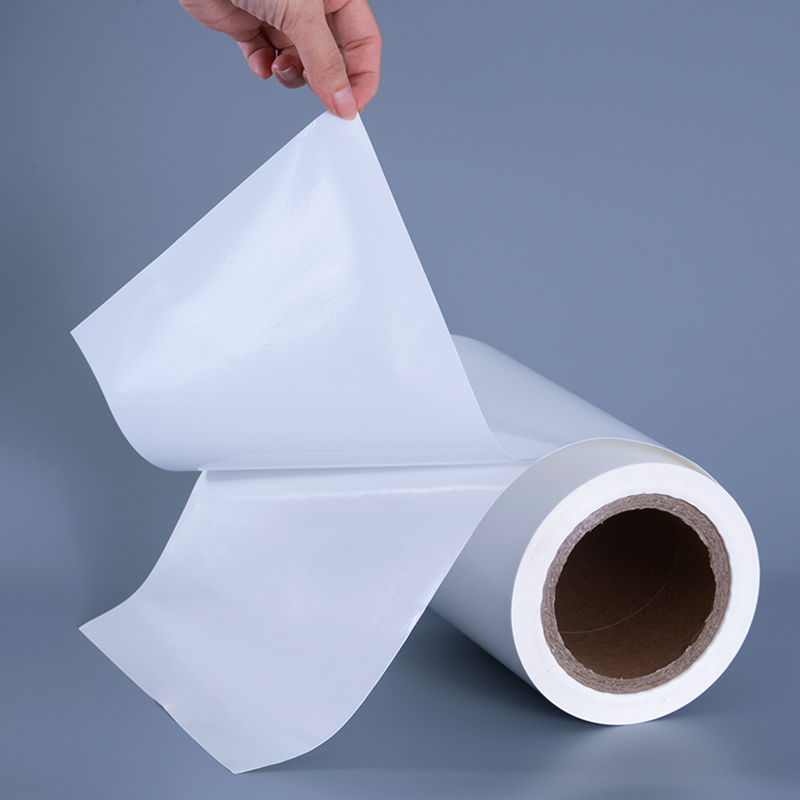 25mic gloss pet vinyl film label na mga materyales na may acrylic adhesive jumbo roll para sa pag -print ng inkjet