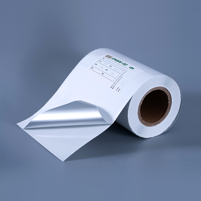 25mic glossy puting aluminized polyester film self adhesive label na may water-based acrylic adhesive para sa pag-print ng inkjet