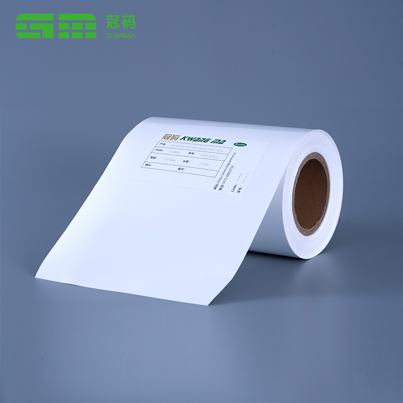 60mic glossy puting vinyl sticker paper pp film jumbo roll na may frozen adhesive