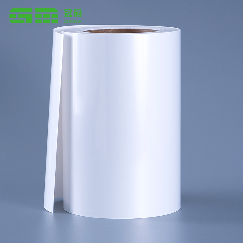 60mic glossy puting pp self-adhesive label papel jumbo roll na may naaalis na malagkit